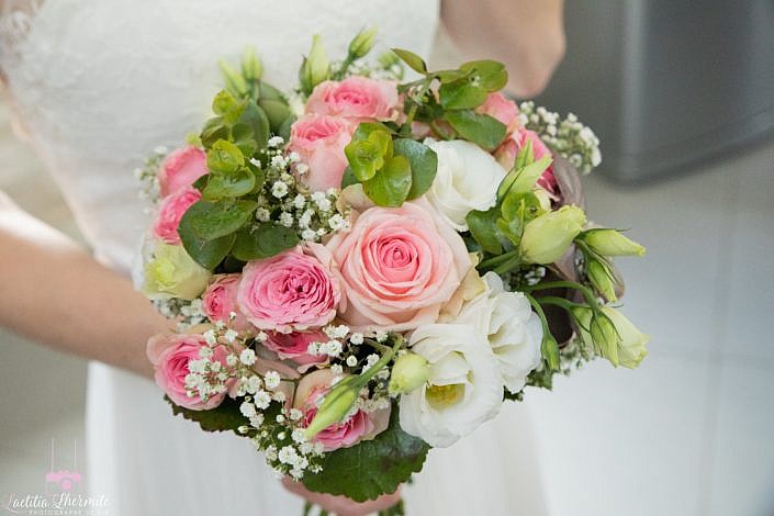 Bouquet mariée rose et blanc